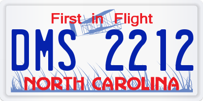 NC license plate DMS2212