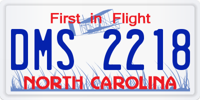 NC license plate DMS2218
