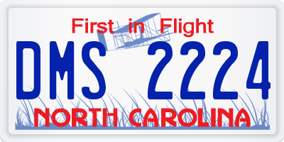 NC license plate DMS2224