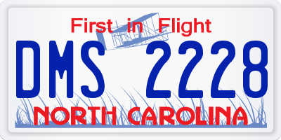 NC license plate DMS2228