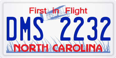 NC license plate DMS2232