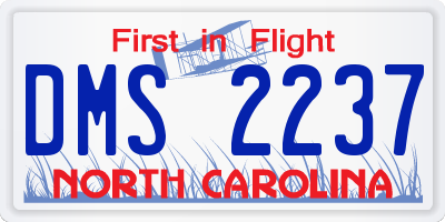 NC license plate DMS2237
