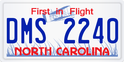 NC license plate DMS2240