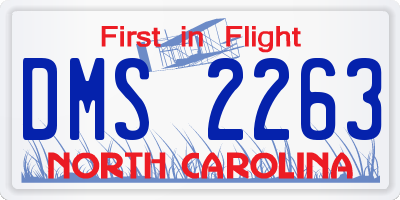 NC license plate DMS2263