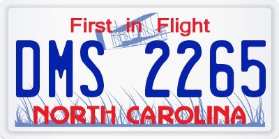 NC license plate DMS2265
