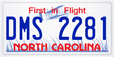NC license plate DMS2281