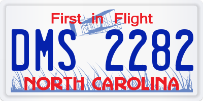 NC license plate DMS2282