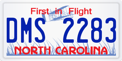 NC license plate DMS2283