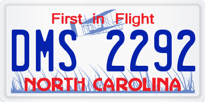 NC license plate DMS2292