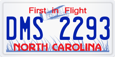 NC license plate DMS2293
