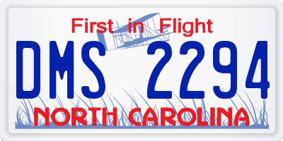 NC license plate DMS2294