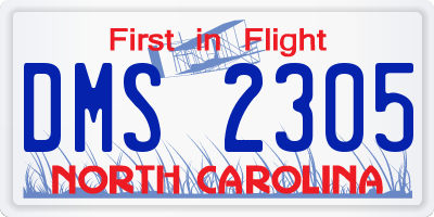 NC license plate DMS2305