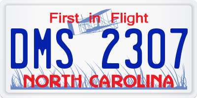 NC license plate DMS2307