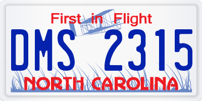 NC license plate DMS2315