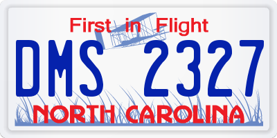 NC license plate DMS2327