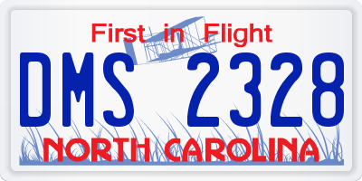 NC license plate DMS2328