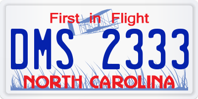 NC license plate DMS2333