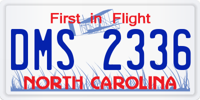 NC license plate DMS2336