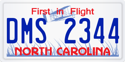 NC license plate DMS2344