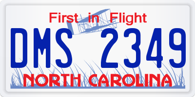 NC license plate DMS2349
