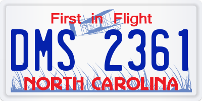 NC license plate DMS2361