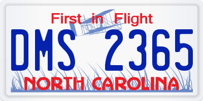 NC license plate DMS2365