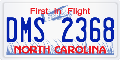 NC license plate DMS2368