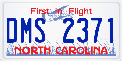 NC license plate DMS2371