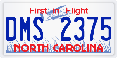 NC license plate DMS2375