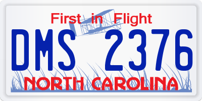 NC license plate DMS2376