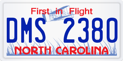 NC license plate DMS2380