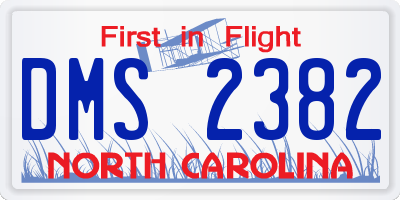 NC license plate DMS2382
