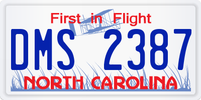 NC license plate DMS2387