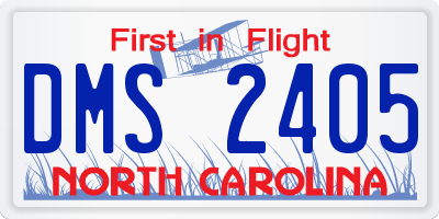 NC license plate DMS2405