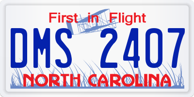 NC license plate DMS2407