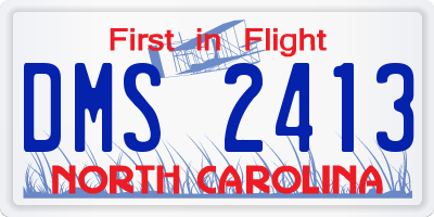 NC license plate DMS2413