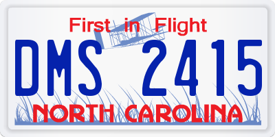NC license plate DMS2415