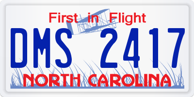 NC license plate DMS2417