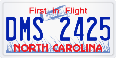 NC license plate DMS2425