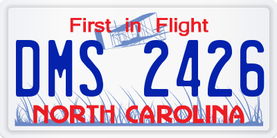 NC license plate DMS2426
