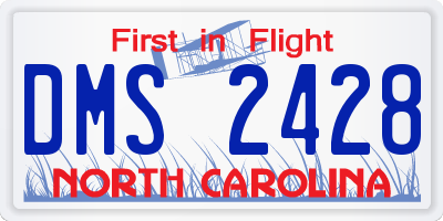 NC license plate DMS2428
