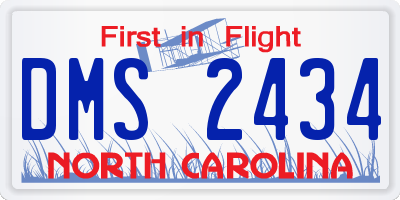 NC license plate DMS2434