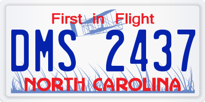 NC license plate DMS2437