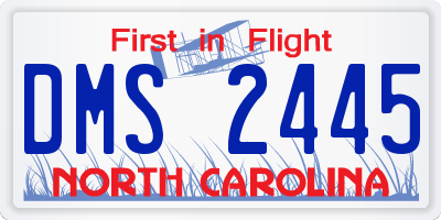 NC license plate DMS2445