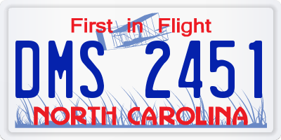 NC license plate DMS2451