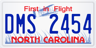 NC license plate DMS2454