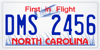 NC license plate DMS2456