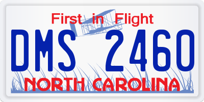 NC license plate DMS2460