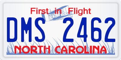 NC license plate DMS2462