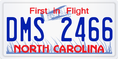 NC license plate DMS2466